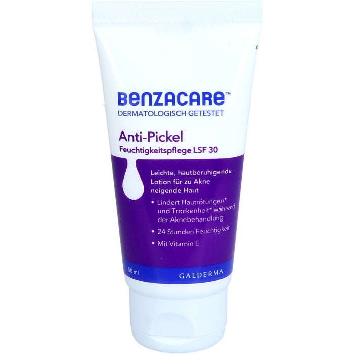 BENZACARE Anti-Pickel Feuchtigkeitspflege LSF 30, 50 ml Cream