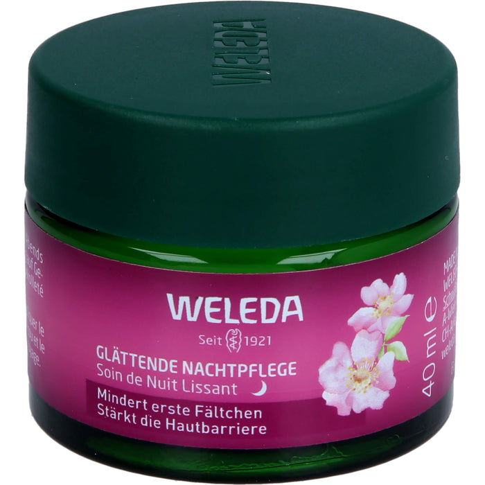 WELEDA glättende Nachtpflege Wildrose & Weißer Tee stärkt die Hautbarriere, mindert erste Fältchen, 40 ml Cream