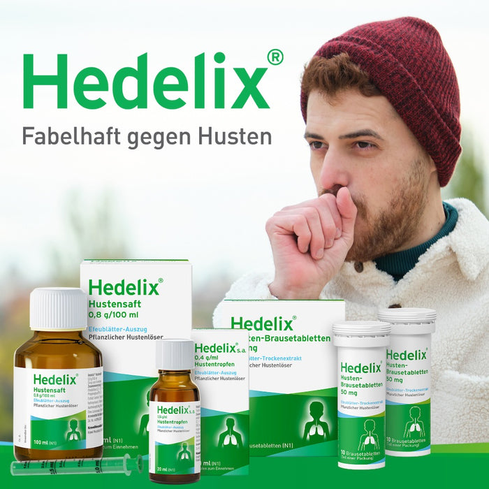 Hedelix Husten-Brausetabletten – natürlich wirksam gegen Husten, fruchtig lecker im Geschmack, 20 pcs. Tablets