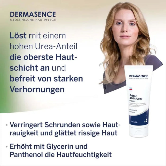 DERMSENCE Adtop 40% Urea Oleogel bei schuppiger und stark verhornter Haut, 100 ml Creme