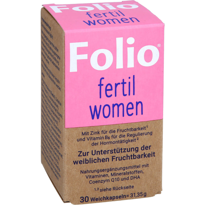 Folio fertil women Weichkapseln zur Unterstützung der weiblichen Fruchtbarkeit, 30 pc Capsules
