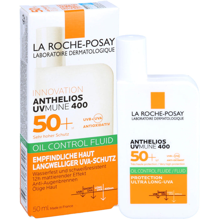 La Roche-Posay Anthelios Oil Control Fluid 50+ UVMune 400 für empfindliche Haut, 50 ml Crème