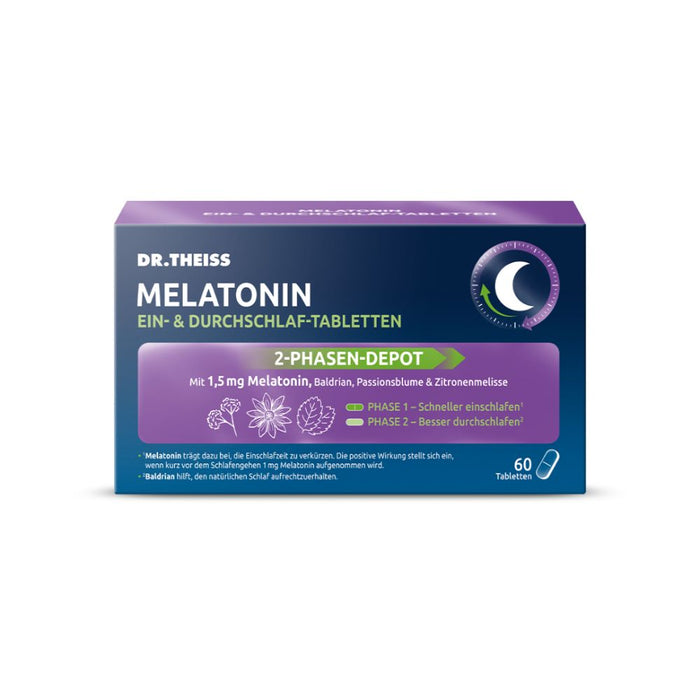 DR. THEISS Melatonin Ein-& Durchschlaf-Tabletten, 60 St. Tabletten
