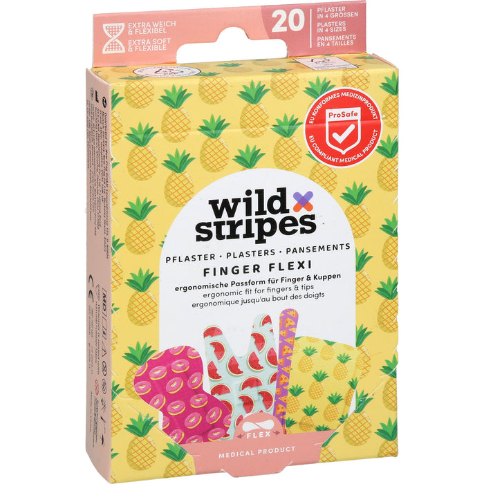 Wild Stripes Pflaster Finger Flexi Food, 20 St. Pflaster