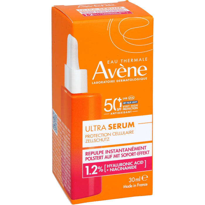 Avène Ultra Serum Aufpolsternd LSF 50+ schützt vor UVB, UVA + HEV Blue Light Filter reduziert Falten - verdichtet nach - strafft, 30 ml Solution