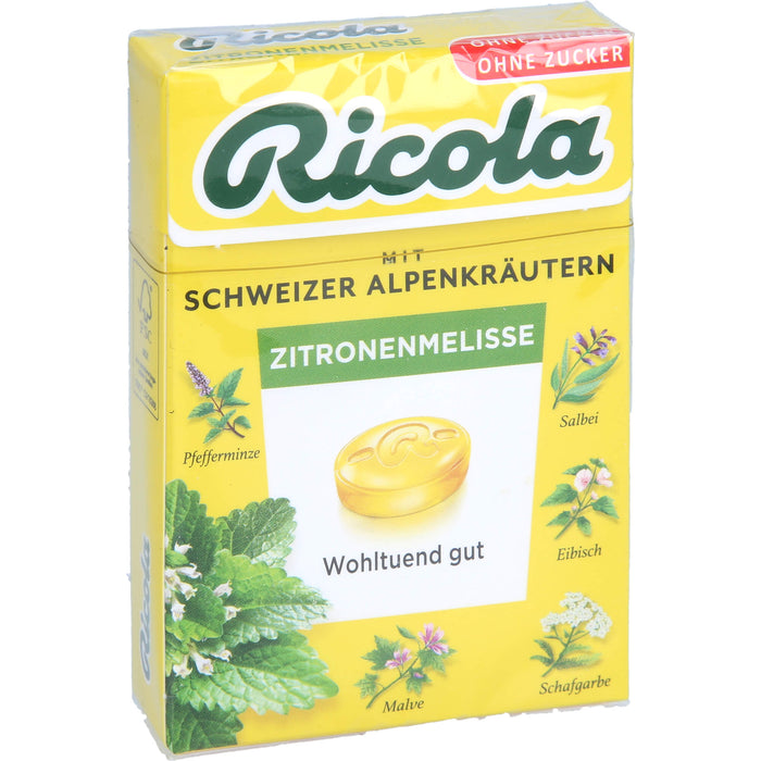 Ricola Schweizer Kräuterbonbons Box Zitronenmelisse ohne Zucker, 50 g Candies