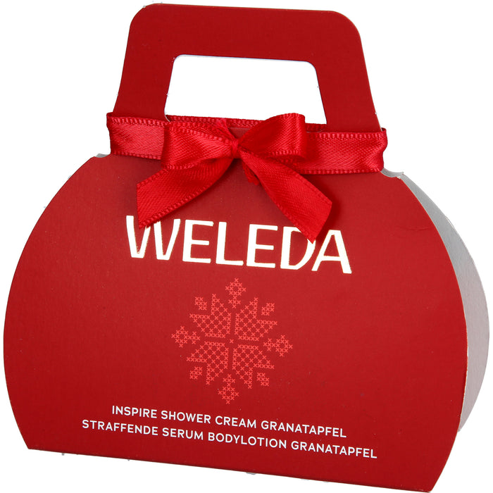 WELEDA Mini Geschenkset Granatapfel mit Inspire Shower Cream Granatapfel  und straffender Serum Bodylotion, 40 ml Cream