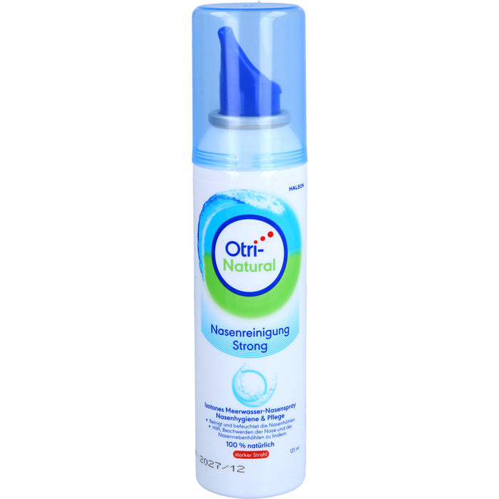 OtriNatural Nasenreinigung Strong isotones Meerwasser Nasenspray mit starkem Strahl, 125 ml Solution