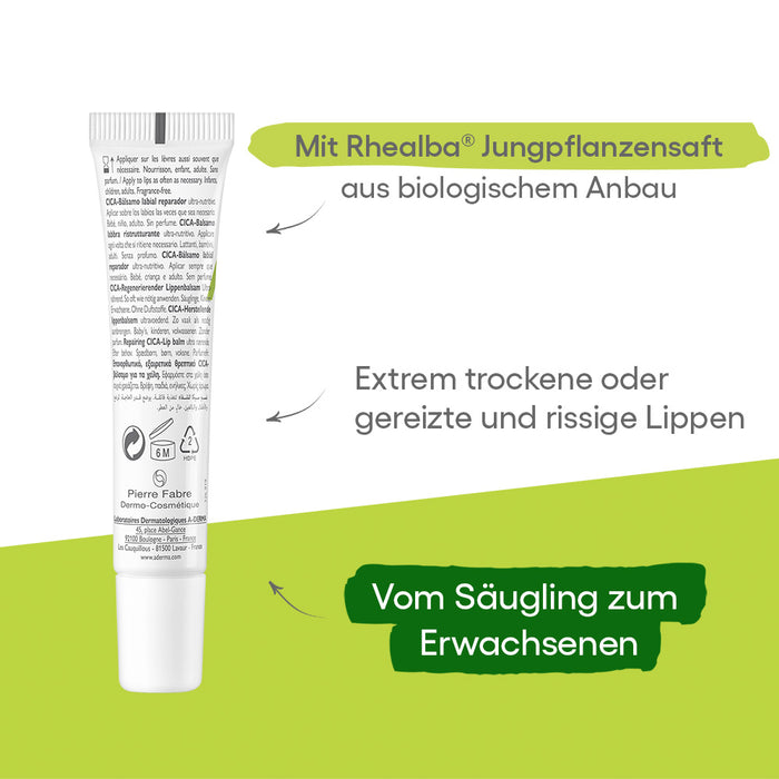 A-DERMA Dermalibour+ CICA Lippenbalsam, 15 ml Balm