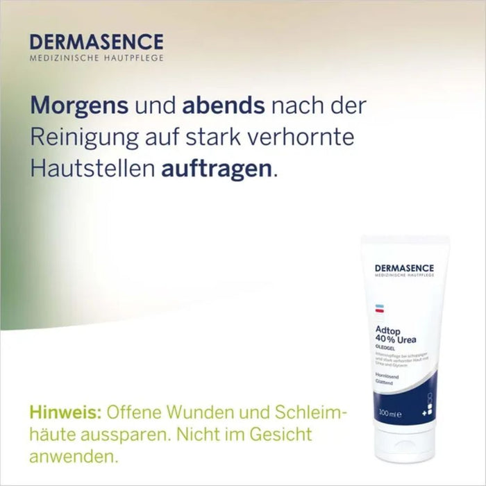 DERMSENCE Adtop 40% Urea Oleogel bei schuppiger und stark verhornter Haut, 100 ml Creme