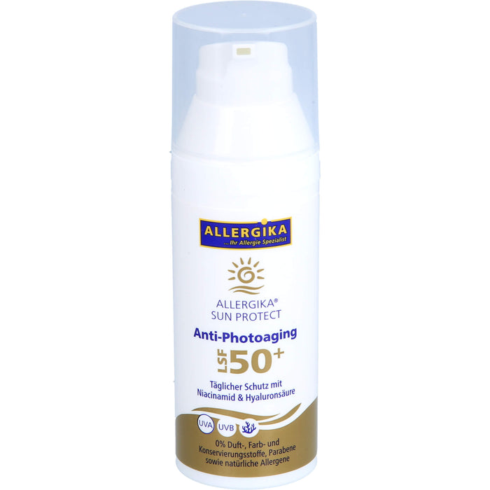 ALLERGIKA Sun Protect Anti-Photoaging LSF 50+ sehr hoher Schutz vor vorzeitiger Hautalterung bei sensibler, trockener Haut, 50 ml Creme