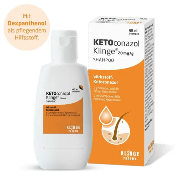 KLINGE Ketoconazol 20 mg/g Shampoo zur  Behandlung von Infektionen der Kopfhaut, 60 ml Shampoo