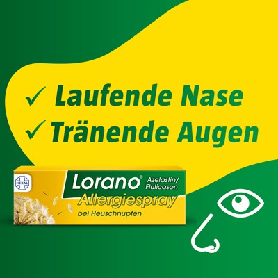 Lorano Azelastin/Fluticason Allergiespray bei Heuschnupfen, 1 pcs. Spray