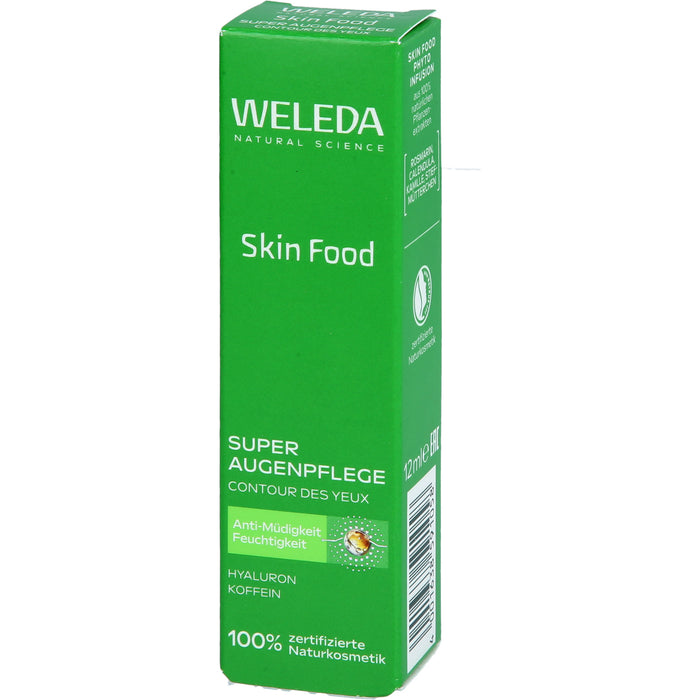WELEDA Skin Food Super Augenpflege Creme mit Koffein und Hyaluronsäure, reduziert Augenringe und Schwellungen, 12 ml Cream