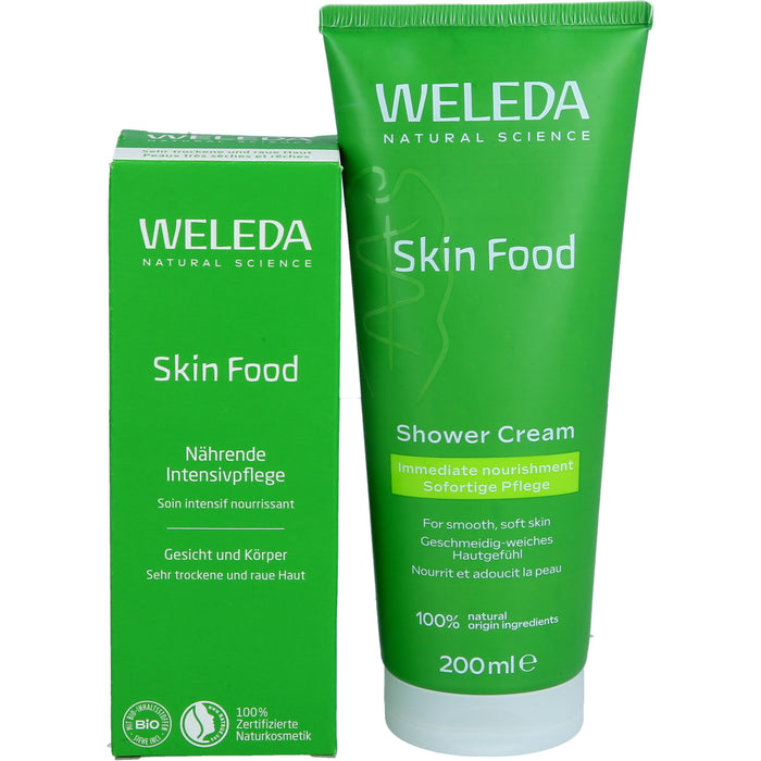 WELEDA Geschenkset Skin Food Body mit Skin Food Shower Cream und Skin Food nährender Intensivpflege, 275 ml Crème