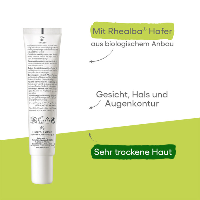 A-DERMA BIOLOGY NUTRI Nährende Pflege, 40 ml Cream