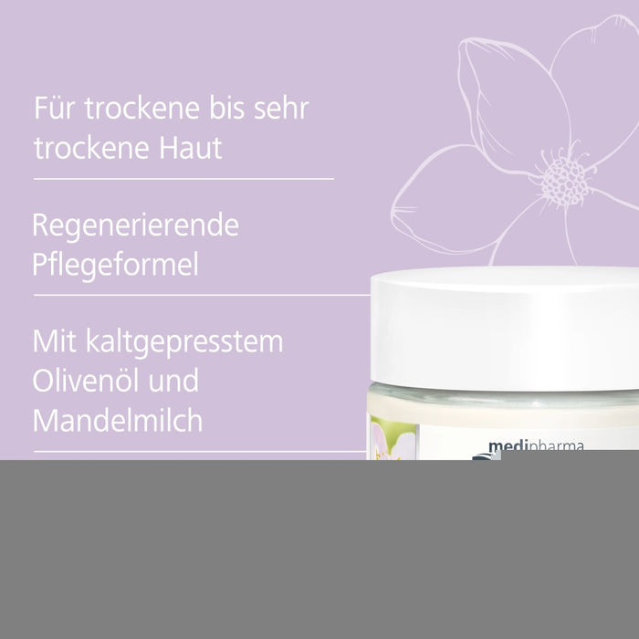Medipharma Cosmetics Olivenöl & Mandelmilch regenerierende Nachtpflege, 50 ml Creme