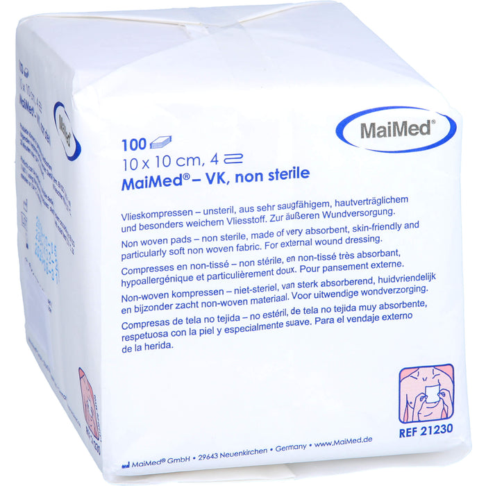 Careliv Vliesstoffkompressen unsteril 10 x 10 cm 4-fach, 100 pc Compresses
