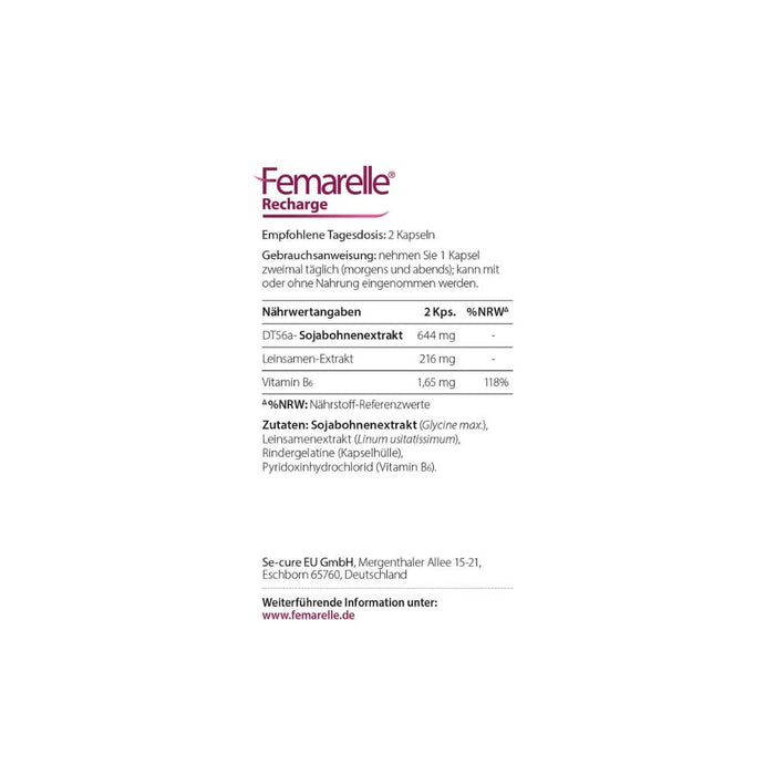 Femarelle Recharge Kapseln reguliert die hormonelle Aktivität, 56 St. Kapseln