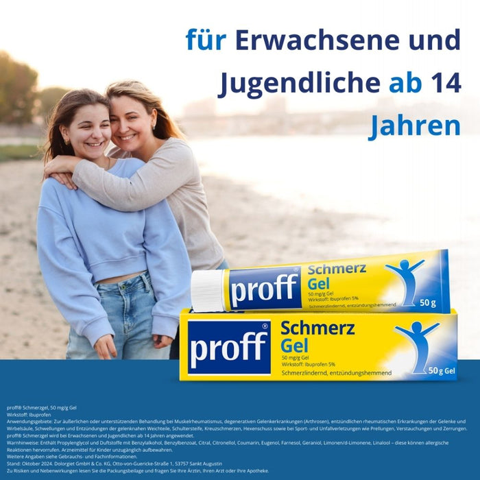 proff Schmerzgel mit Ibuprofen – zur äußerlichen Behandlung von Muskel-, Gelenk- und Rückenschmerzen, 50 g Gel