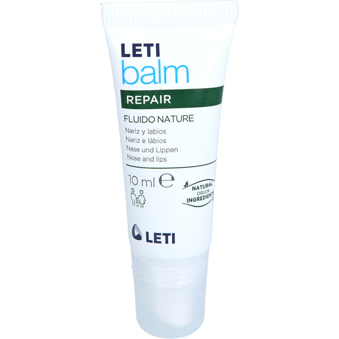 LETI balm Fluid Natur - Schützender Nasen- und Lippenbalsam bei trockener und rissiger Haut mit natürlichen Inhaltsstoffen, 10 ml Cream