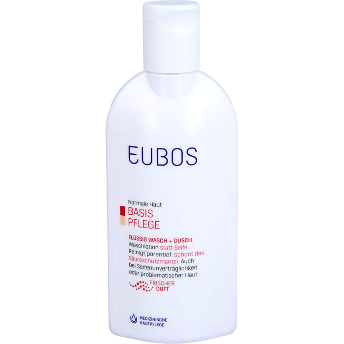 EUBOS flüssige Waschlotion für normale Haut rot mit frischem Duft, 200 ml Lösung