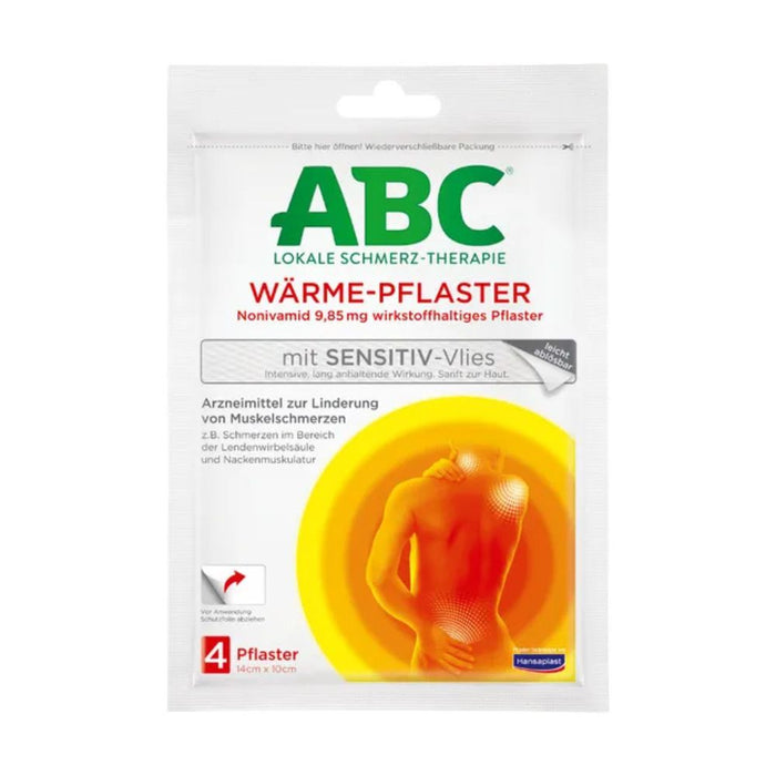 ABC Wärme-Pflaster sensitiv zur Linderung von Muskelschmerzen, 4 St. Pflaster