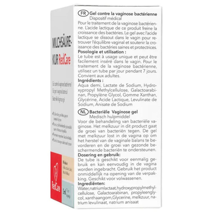 Redcare Milchsäurekur Tuben zur Behandlung und Vorbeugung bakterieller Vaginose, 7 pcs. Pack