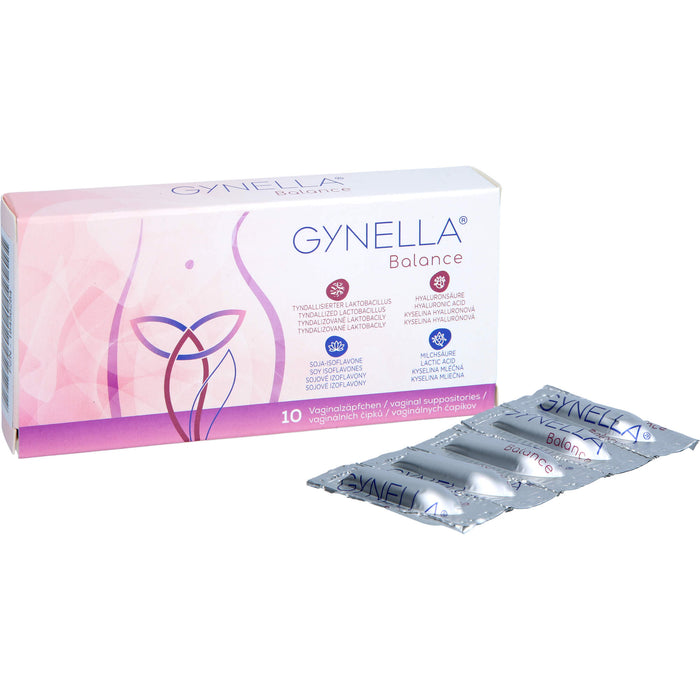 GYNELLA Balance Vaginalzäpfchen zur Aufrechterhaltung der Vaginalschleimhaut, 10 St. Zäpfchen