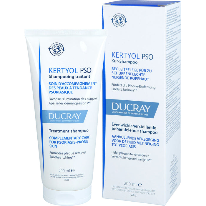 KERTYOL PSO ausgleichendes Kur-Shampoo für zu Schuppenflechte neigende Kopfhaut, 200 ml Shampoing