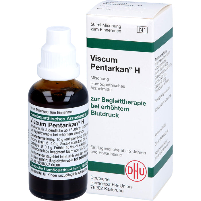 DHU Viscum album Pentarkan H Mischung zur Begleittherapie bei erhöhtem Blutdruck, 50 ml Solution