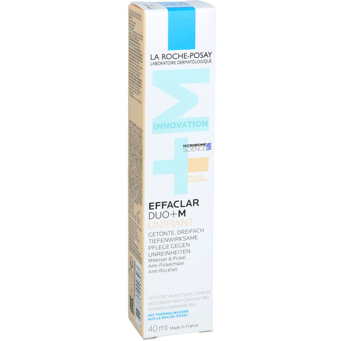 La Roche-Posay Effaclar Duo+M Unifiant getönte, dreifach tiefenwirksame Pflege gegen Unreinheiten heller Farbton, 40 ml Creme