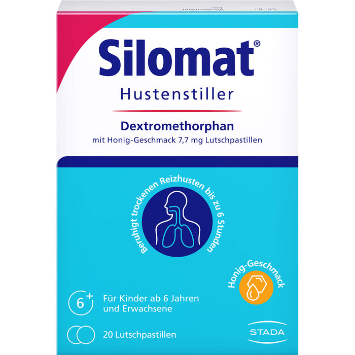 Silomat Hustenstiller Lutschpastillen mit Honiggeschmack gegen Reizhusten, 40 St. Pastillen