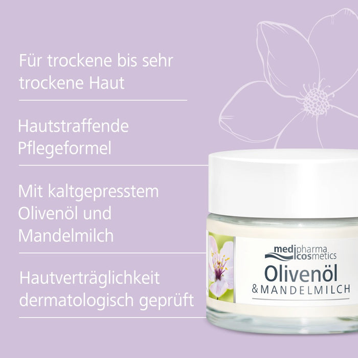 Medipharma Cosmetics Olivenöl & Mandelmilch straffende Tagespflege, 50 ml Creme