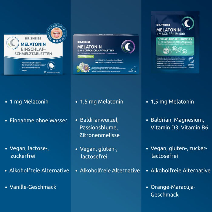 Dr. Theiss Melatonin + Magnesium Schlaf-Komplex Pulver, 30 pcs. Sachets