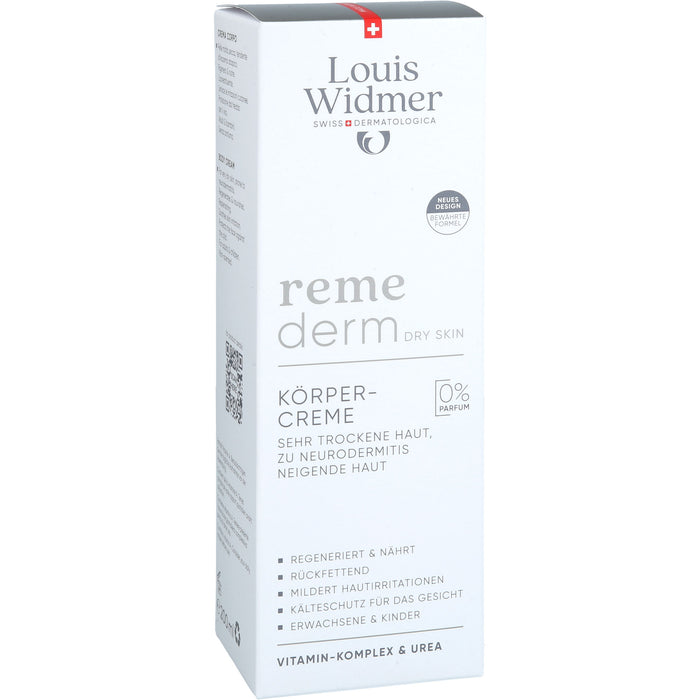 Louis Widmer Remederm Körpercreme unparfümiert für sehr trockene Haut, 200 ml Crème