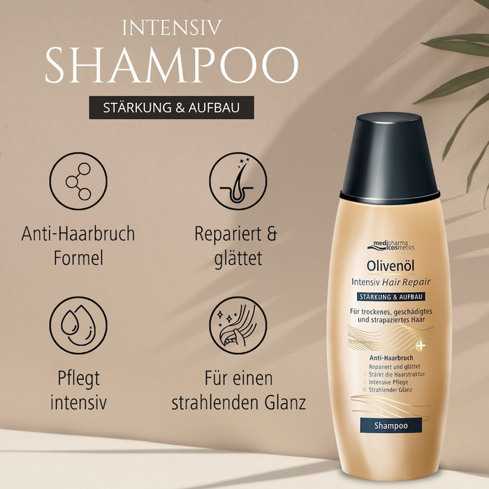 Medipharma Cosmetics Olivenöl Intensiv Hair Repair Shampoo, 200 ml Shampoing