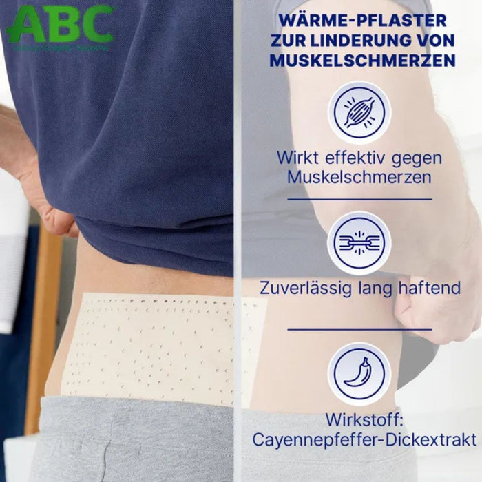 ABC Wärme-Pflaster zur Linderung von Muskelschmerzen, 2 St. Pflaster