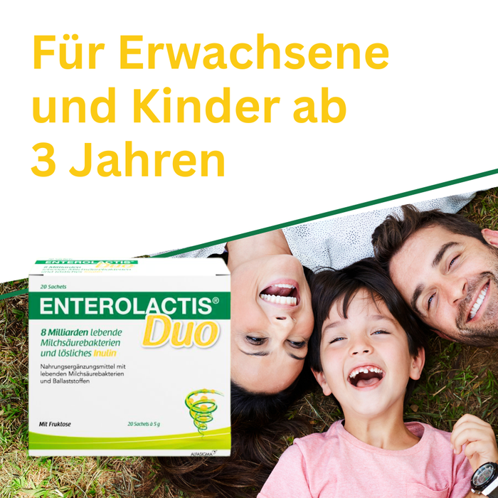 Enterolactis Duo - natürliche Versorgung der Darmflora und des Darmmikrobioms mit L. Casei DG & Inulin - laktosefrei & glutenfrei, 20 pc Sachets