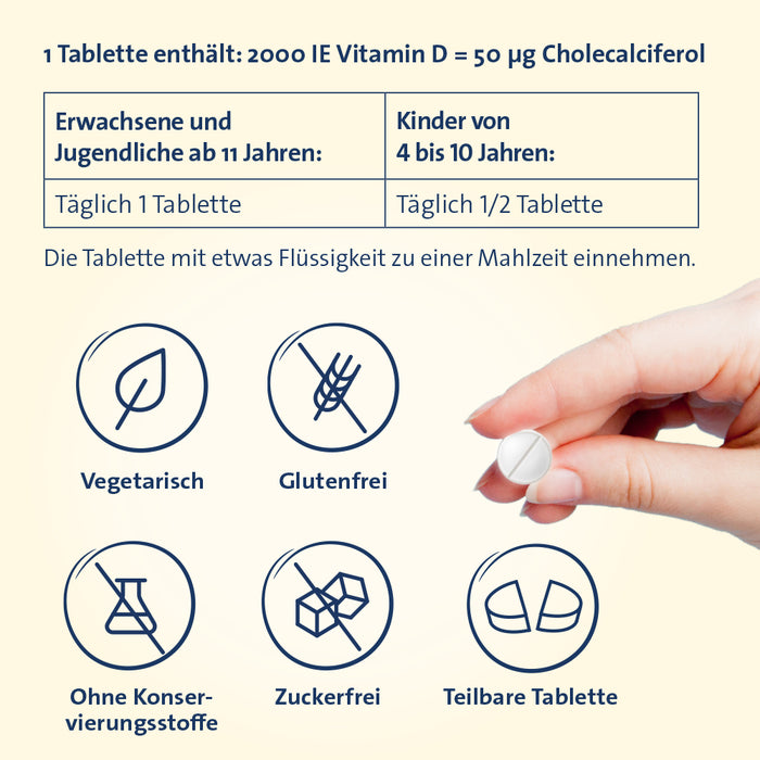 Vitamin D3 Hevert 2000 IE, 60 pc Tablettes