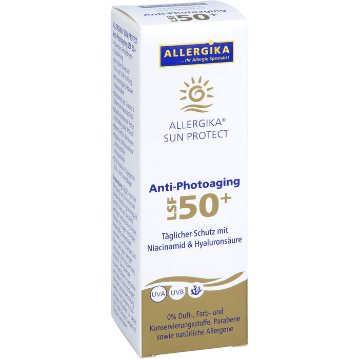ALLERGIKA Sun Protect Anti-Photoaging LSF 50+ sehr hoher Schutz vor vorzeitiger Hautalterung bei sensibler, trockener Haut, 50 ml Cream