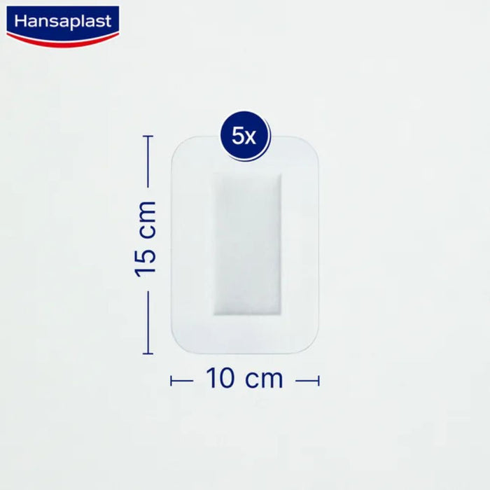 Hansaplast Aqua Protect 10 x 15 cm atmungsaktiver, wasserfester Wundverband polstert die Wunde, ohne zu verkleben, 5 pc pansement