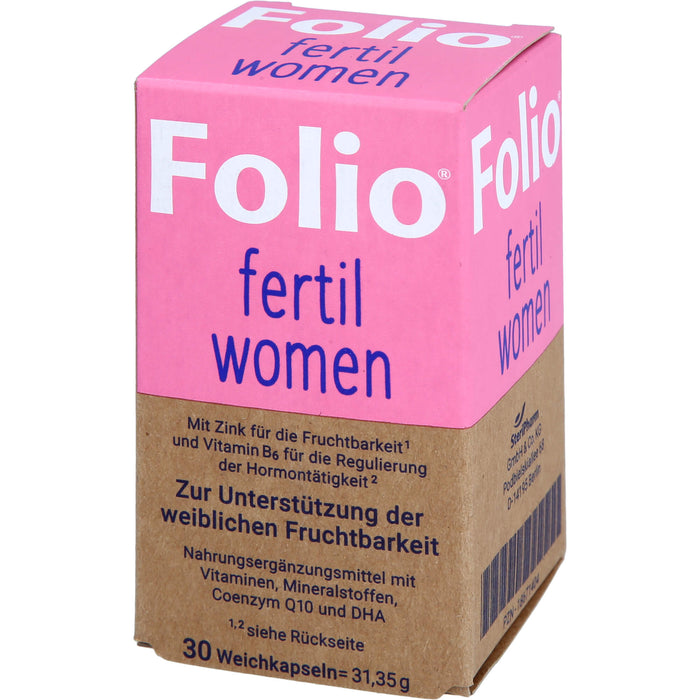 Folio fertil women Weichkapseln zur Unterstützung der weiblichen Fruchtbarkeit, 30 pc Capsules