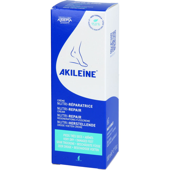AKILEINE Nutri-Repair Regenerations-Fußcreme für sehr trockene Haut, 100 ml Crème