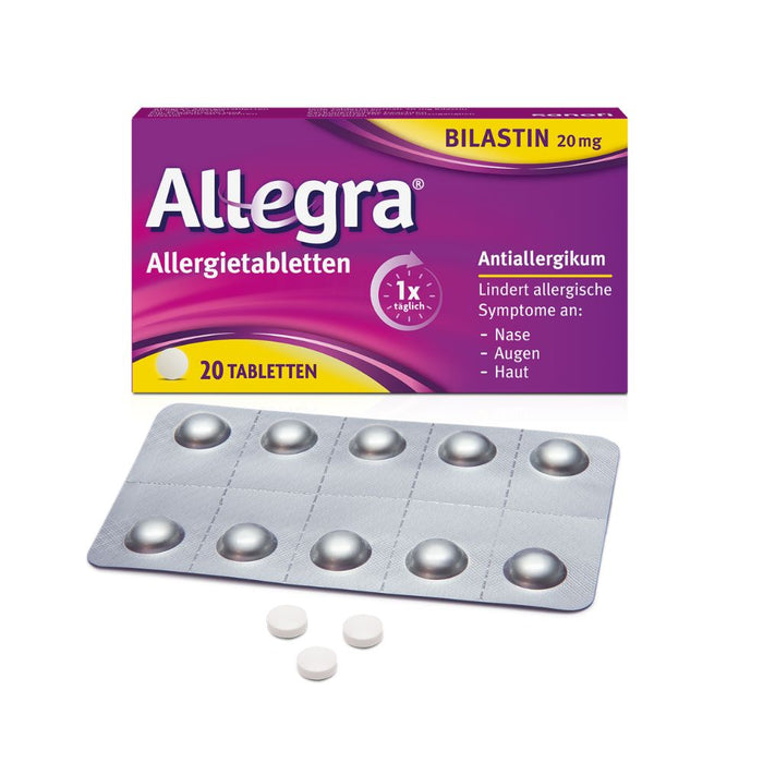 Allegra 20 mg Allergietabletten lindert allergische Symptome, 20 pcs. Tablets