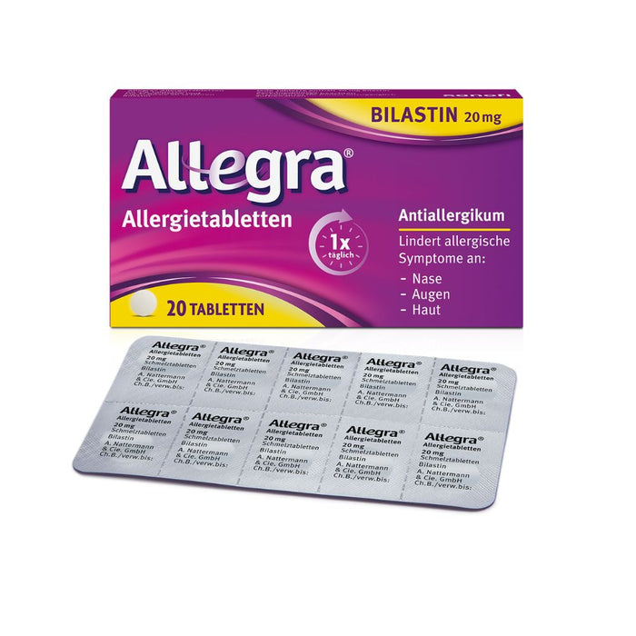 Allegra 20 mg Allergietabletten lindert allergische Symptome, 20 pcs. Tablets