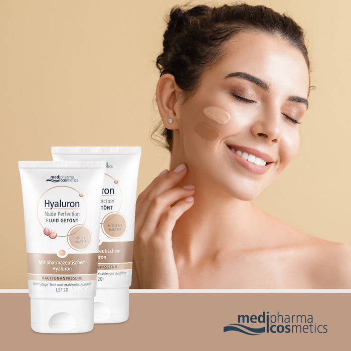 Medipharma Cosmetics Hyaluron Nude Perfection Fluid getönt heller Hauttyp LSF20, 50 ml Cream