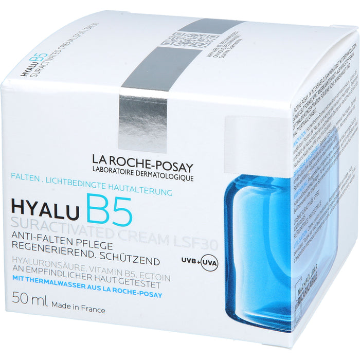 La Roche-Posay Hyalu B5 Suractivated Cream LSF 30 Anti-Falten-Pflege, regenerierend, schützend Nachfüllpack, 50 ml Crème