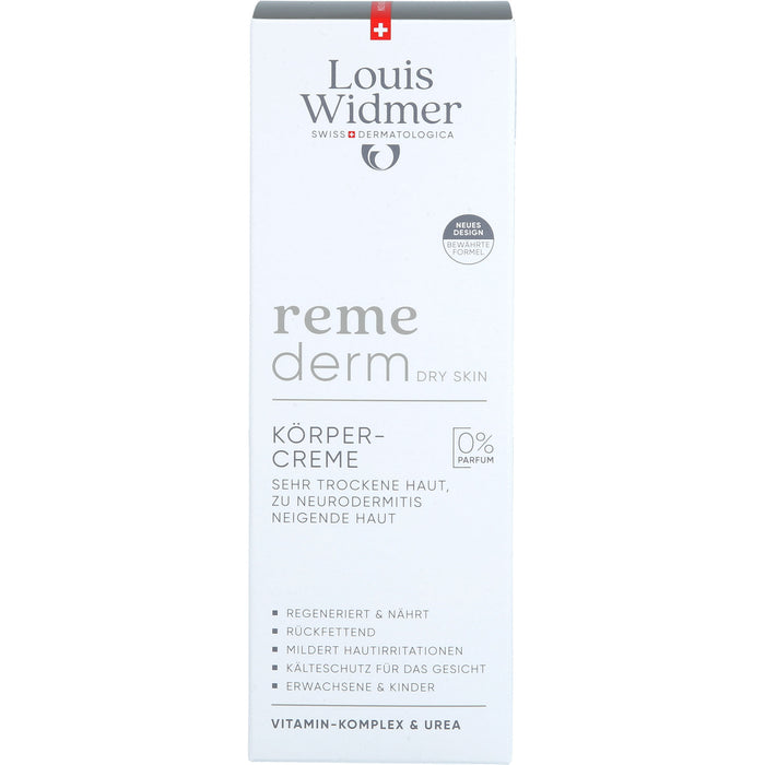 Louis Widmer Remederm Körpercreme unparfümiert für sehr trockene Haut, 200 ml Creme