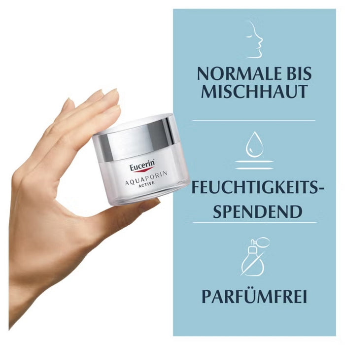 Eucerin AQUAporin ACTIVE normale Haut bis Mischhaut Creme, 50 ml Cream